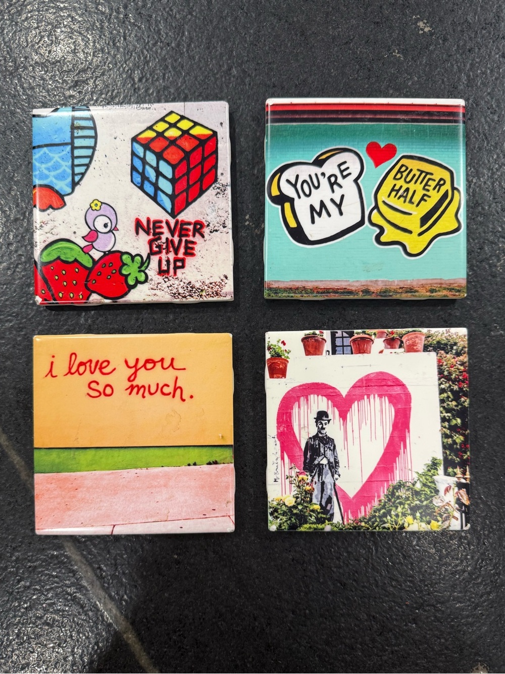 Colorful Cork Coasters Set of 4 - South Austin Gallery 4”